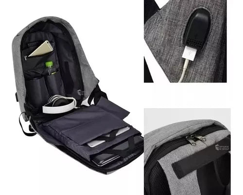 Morral antirrobo con puerto USB